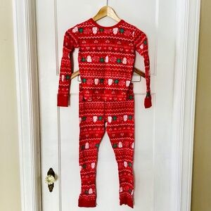 Cat & Jack 100% Cotton Let It Snow Pajamas Size Girls 10 Christmas Holiday Red